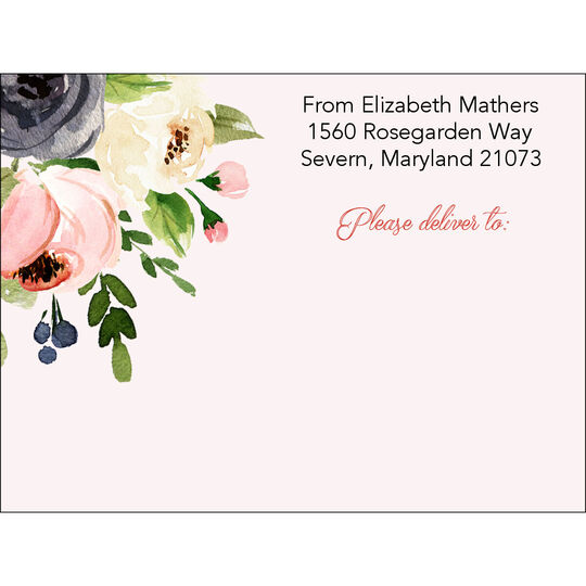 Gray and Pink Roses Shipping Labels